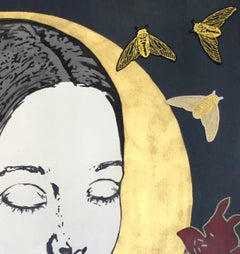 Ángelus, Acrylic on Canvas with Gold Foil