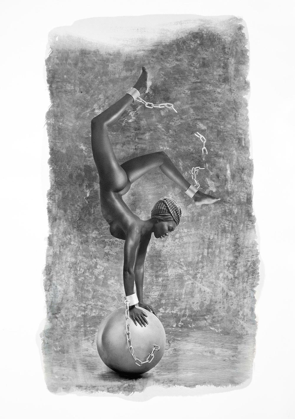 Uwe Ommer Black and White Photograph - Les Acrobates VI.  Limited edition Photograph