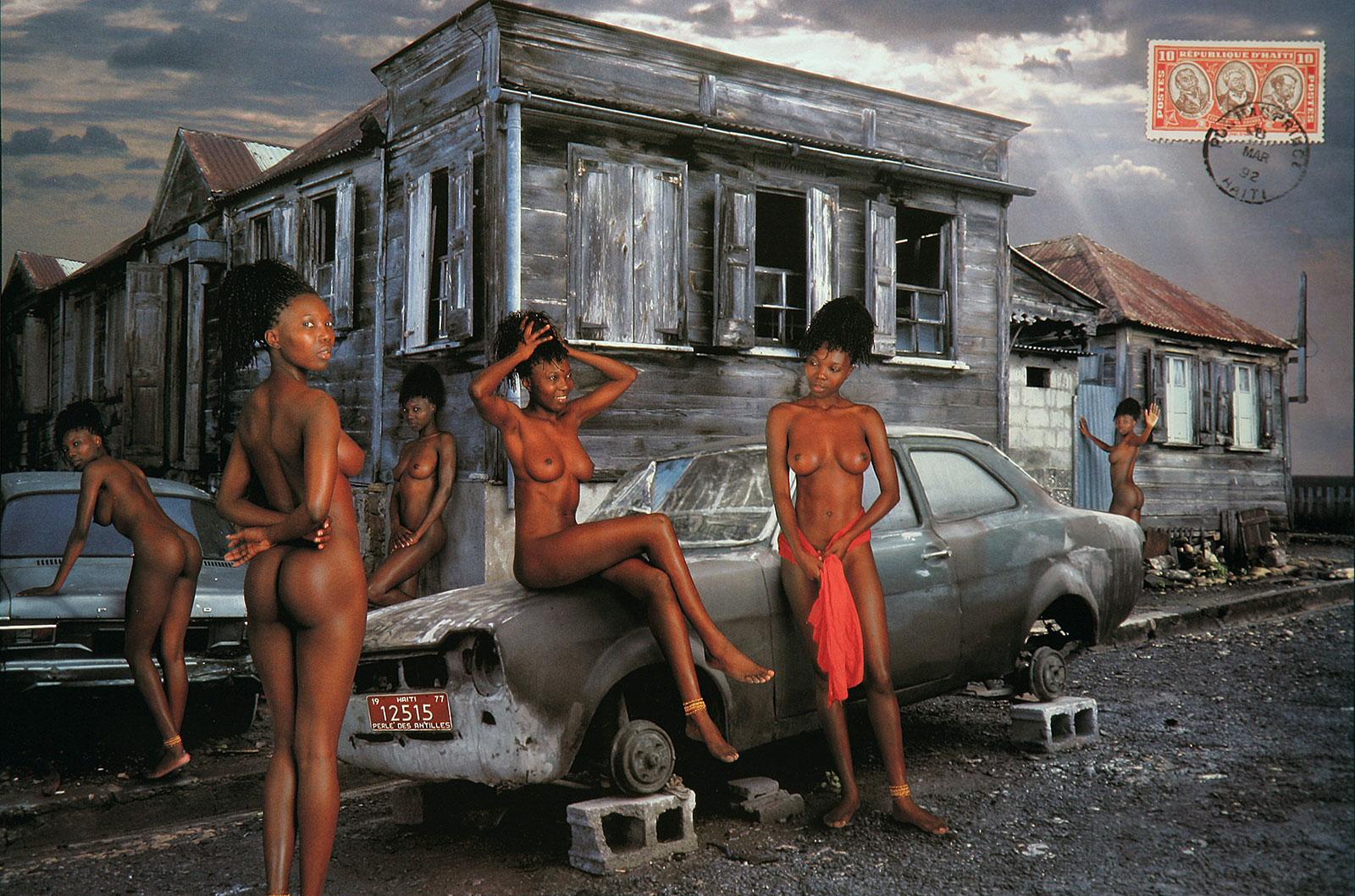 Uwe Ommer Color Photograph - Haiti. From the Mani- Cartes Postales series. 
