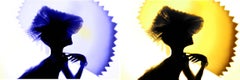 Iluminación de fondo, díptico azul-amarillo.