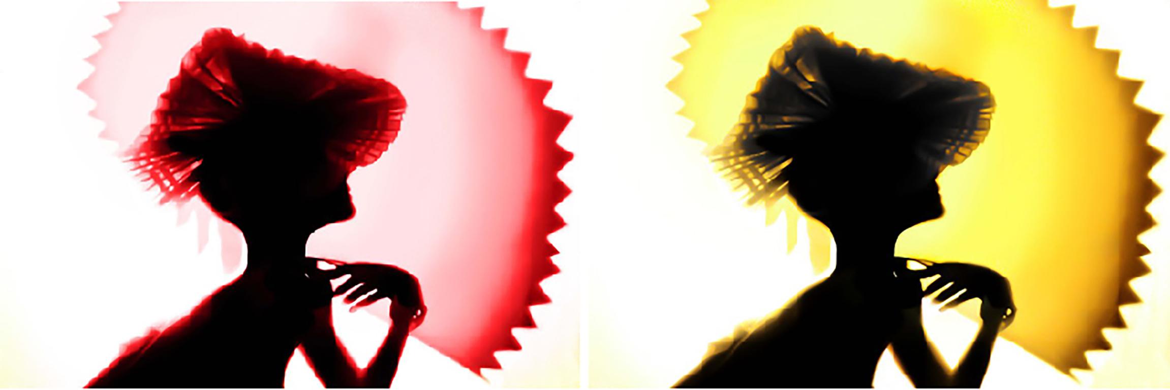 Dora Franco Color Photograph - Back Lighting, Yellow Red Diptych. 