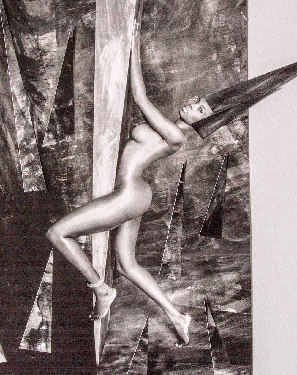 Climbing I, Paris, 1991. Sepia Photo collage Photograph  - Gray Nude Photograph by Uwe Ommer
