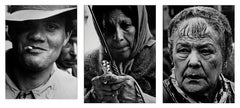 Vintage Rue Mouffetard - Triptych. Black and White Portraits. France 