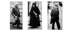 Vintage Rue Mouffetard. Paris. Triptych. Black and White Portraits Photographs