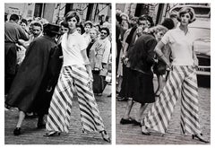 Vintage Rue Mouffetard - Diptych. Black and White Photographs. Fashion. Paris