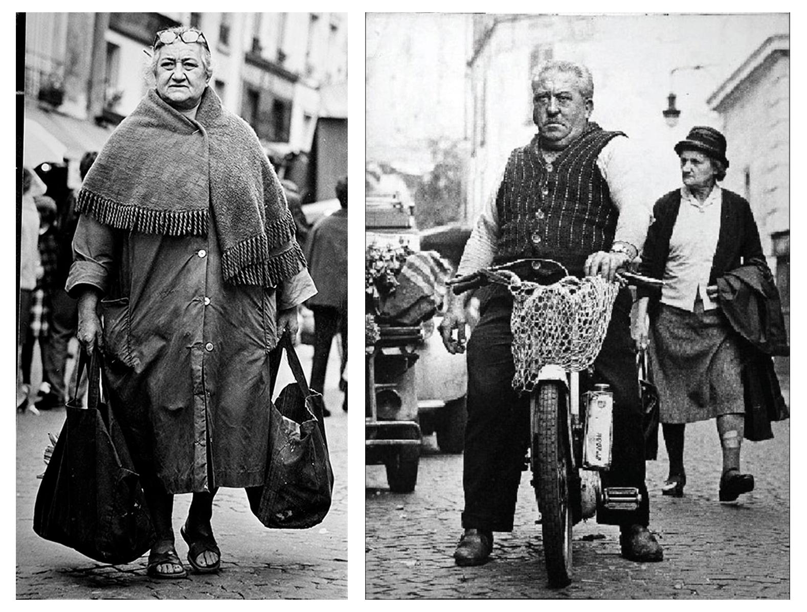 Figurative Photograph de Uwe Ommer - Calle Mouffetard - Díptico. En blanco y negro. Retratos. París