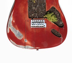 Something got me started. Color photograph of a assembled guitars body Sculpture