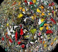 Der rassistische Planet. Serie Broken Planet. Abstraktes Digitale Collage-Farbfoto