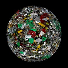 Il pianeta della tristezza. Serie Broken Planet. Collage digitale astratto a colori