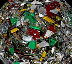 Der Sadness Planet. Serie Broken Planet. Abstraktes Digitale Collage-Farbfoto