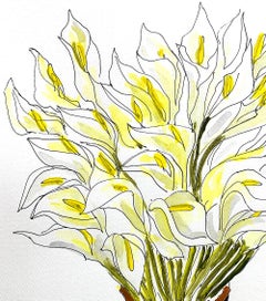 Calla Lilly, Flowers 2021 Ink pen, and watercolor on paper