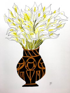 Calla Lilly, Flowers 2021 Ink pen, and watercolor on paper