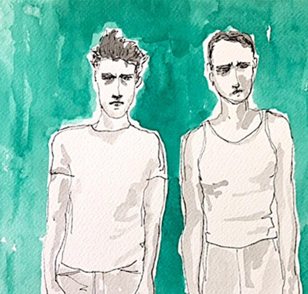 Green (men), Fashion models new york city 2021. Watercolor fashion drawing - Art by Manuel Santelices