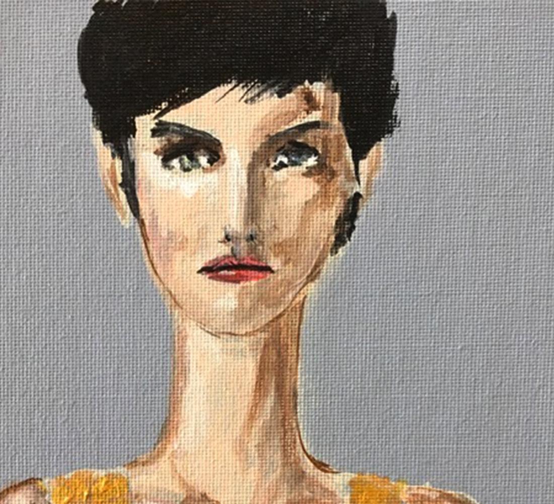 Modèle de mode Stella Tennant, 2021. Portrait   - Contemporain Painting par Manuel Santelices