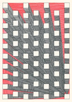 Bloques Desalineado 2. de la série n° 1. Dessin abstrait sur papier.