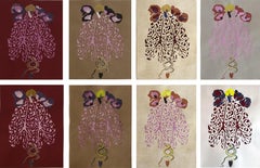 Set of 8 Untitled, One of a Kind, Silk Screen Print