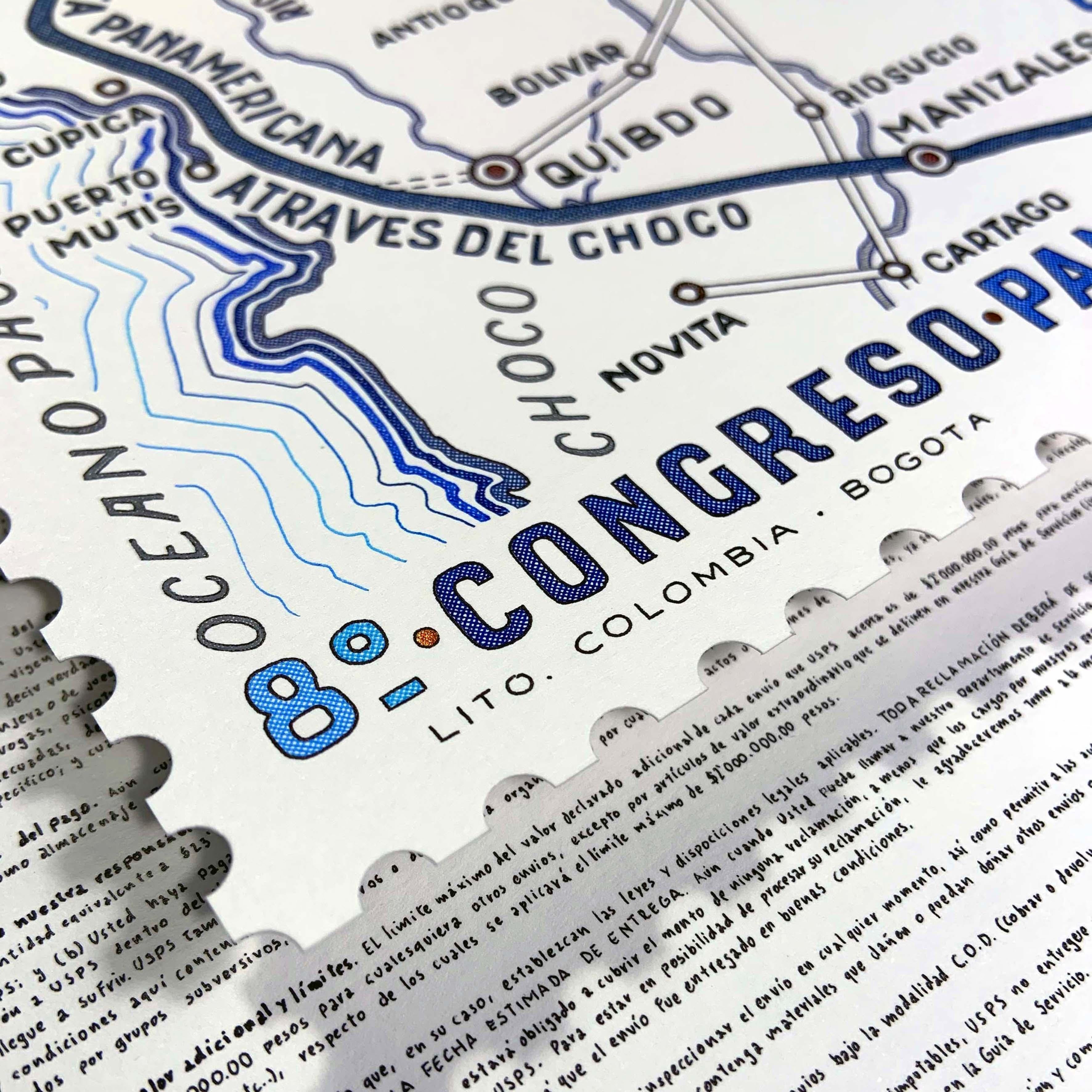 Congreso Panamericano de Carreteras (con cornice) di Rodrigo Spinel 
Dalla serie No. 15
Inchiostro cinese su carta Fabriano 250 g.
Dimensioni dell'immagine: 29,7 cm H. x 21 cm L. 
Dimensioni della cornice: 42 cm H. x 33 cm L. x 4 cm P.
Unico nel suo