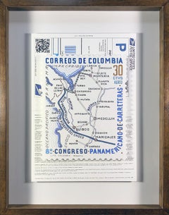 Congreso Panamericano de Carreteras Stamp. From The #15 Series. Abstract Drawing