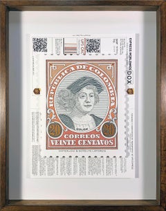 Colón, francobollo. Dai Termini e Condizioni della Serie 2.0. Disegno su carta.