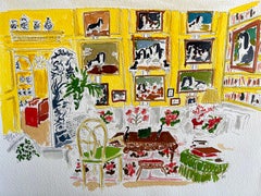 Mario Buattas, der Prinz des Hauses von Chintz. Aquarell- und Gouache-Papier