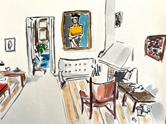 Furniture designer and architeFinn Juhl’s home. Watercolor and gouache on paper.