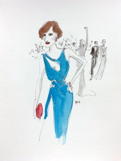 The Danish Girl in Atelier Versace. Watercolor on Archival Paper
