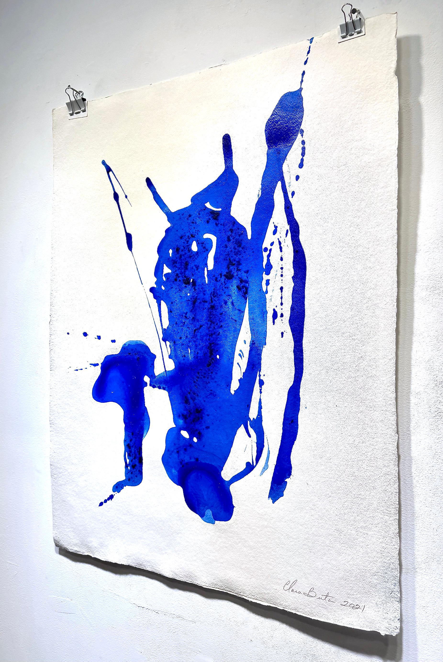 Untitled Blue Configuration" Brilliant Solid Blue Watery 'Splash' Abstraction