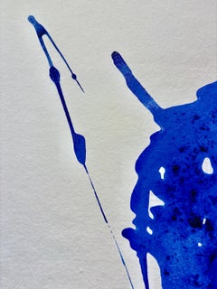 Untitled Blue Configuration" Brilliant Solid Blue Watery 'Splash' Abstraction