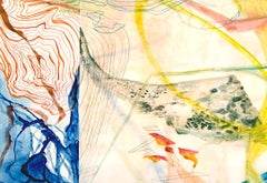 Antenna # 7 Grande astrazione lineare, acquosa e colorata blu, verde, rossa, gialla