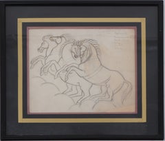 Two Couple of Horses - Original ink and pencil drawing