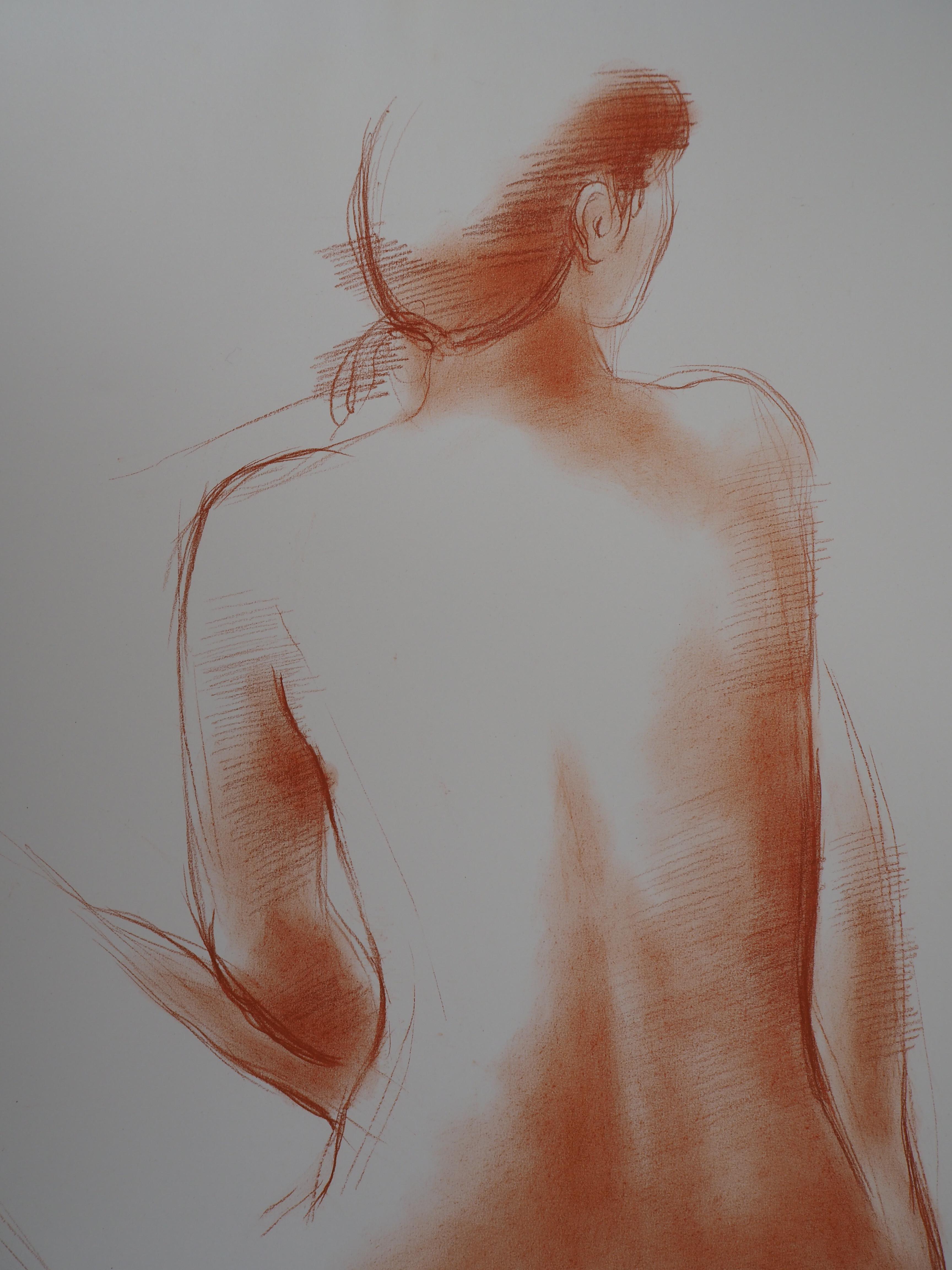 Sitted Nude - Original handsigned drawing in sanguine 1