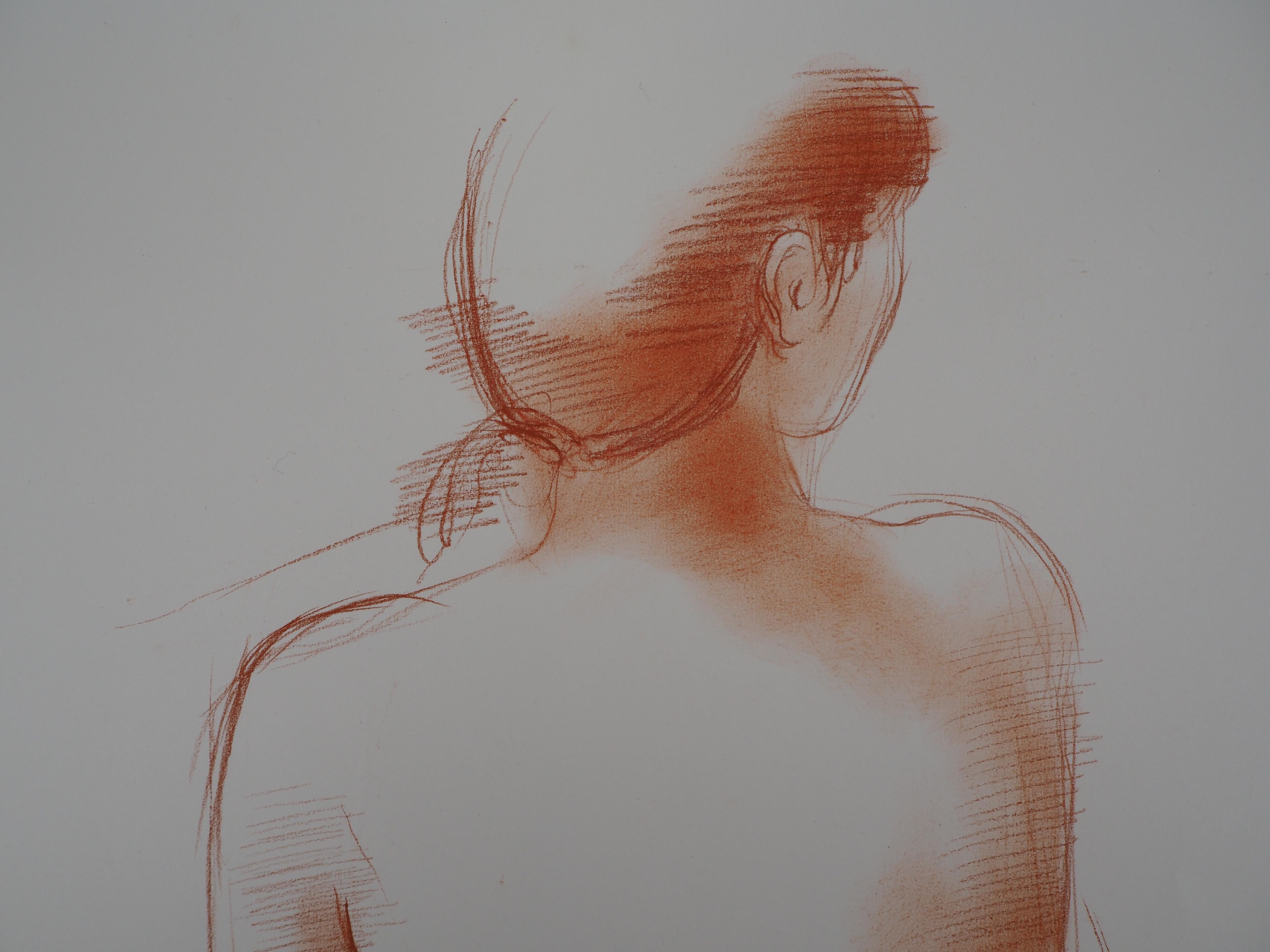 Sitted Nude - Original handsigned drawing in sanguine 2