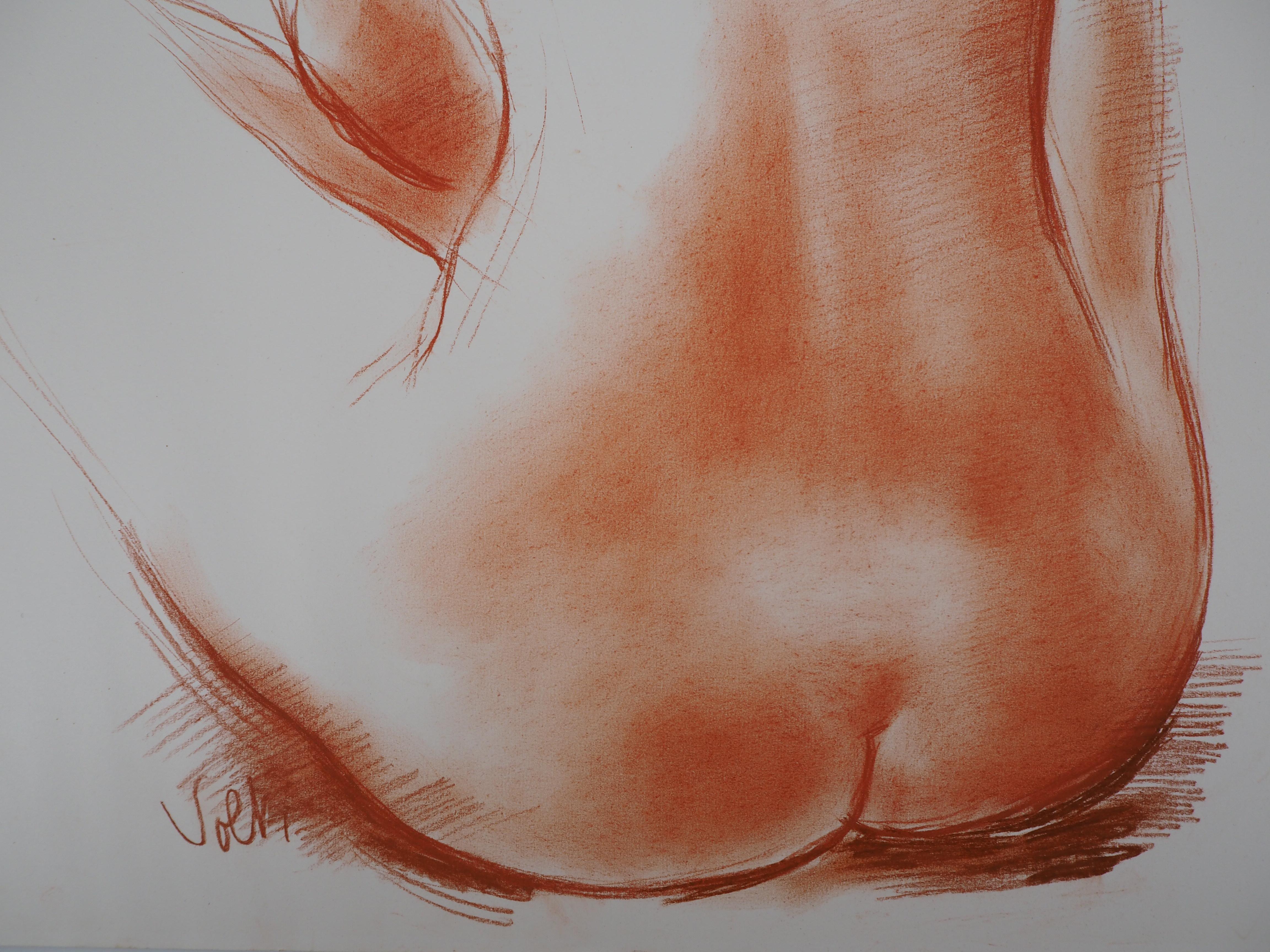 Sitted Nude - Original handsigned drawing in sanguine 3