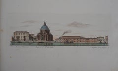 Venice, Santa Maria della Salute Church - Original etching and watercolor, 1831
