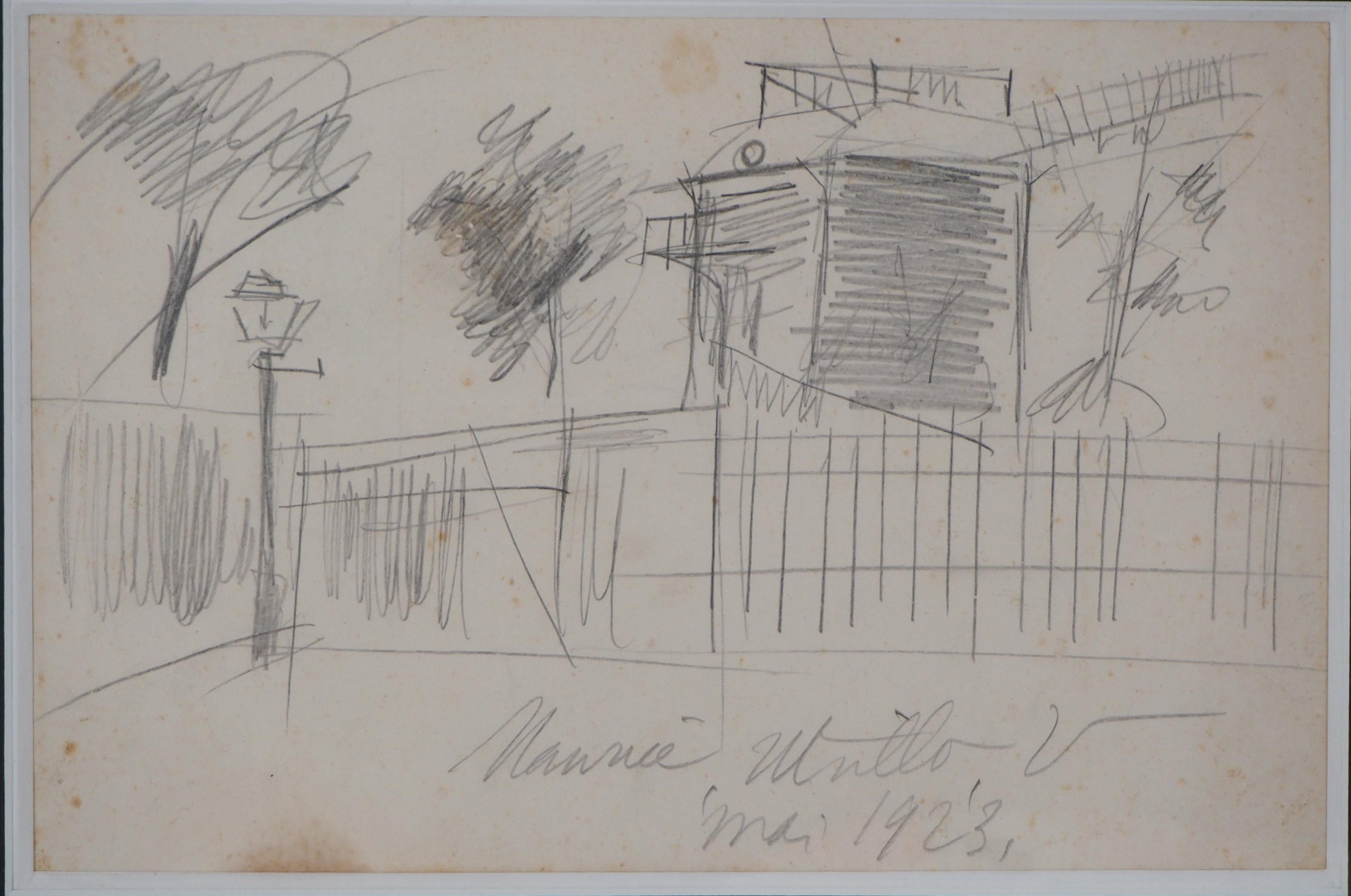 Montmartre : Moulin de la Galette - Original handsigned pencil drawing - Art by Maurice Utrillo