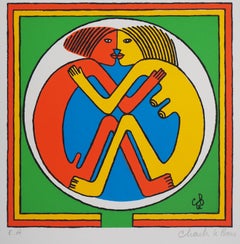 Coppia: gli amanti - Serigrafia originale firmata a mano