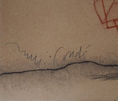 The Fruit Seller - Tall original ink and charcoals drawing, Handsigned