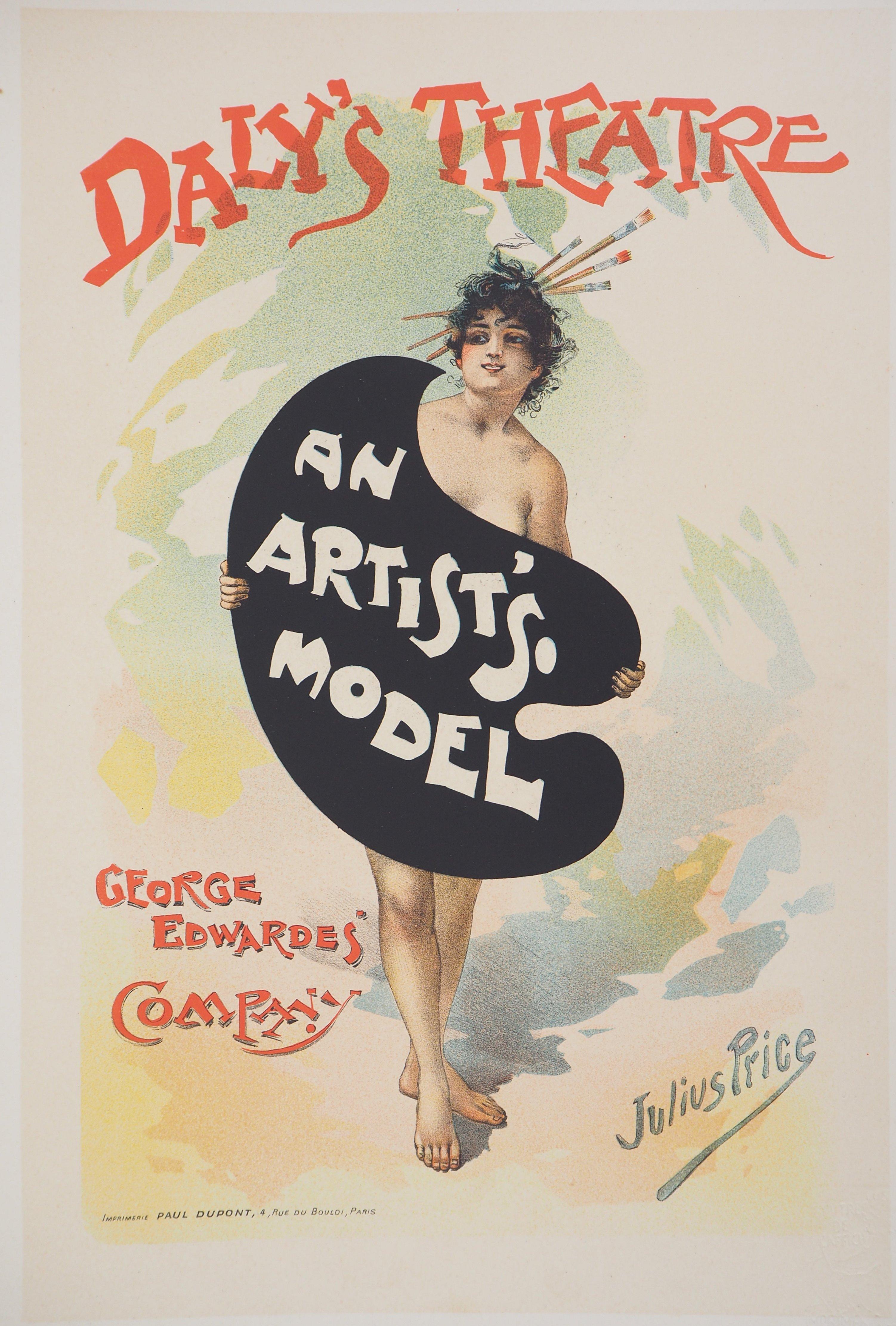 Julius Mendes Price Nude Print - An Artist's Model - Lithograph (Les Maîtres de l'Affiche), 1895