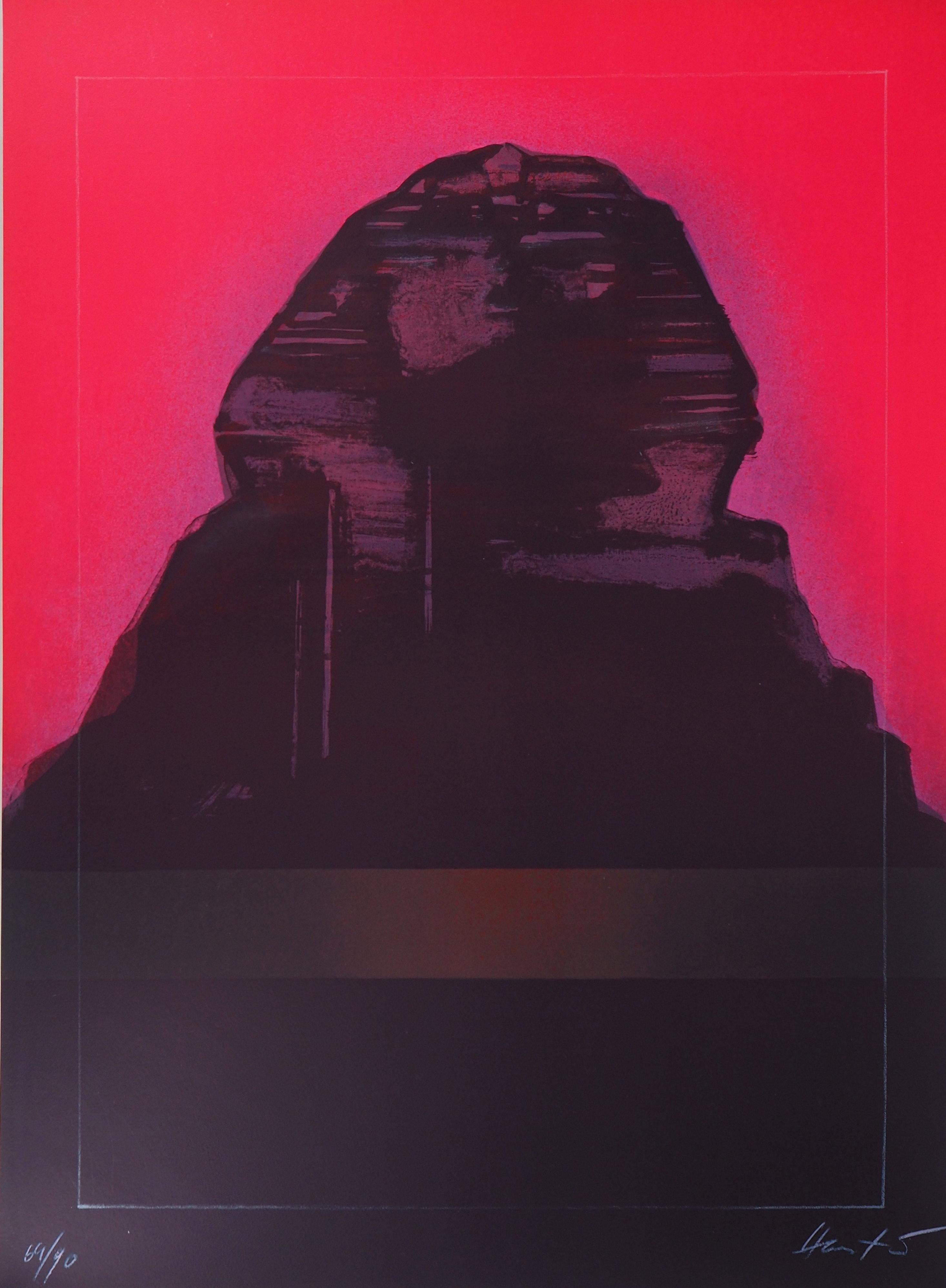 Landscape Print Claude HASTAIRE - Egypt : The Sphinx - Lithographie originale, signée à la main et limitée /90