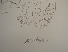 Bouquet de roses - dessin à l'encre d'origine, signé