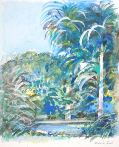 Dream Tropical Dream, aquarelle, gouache et peinture à l'encre originales signées à la main