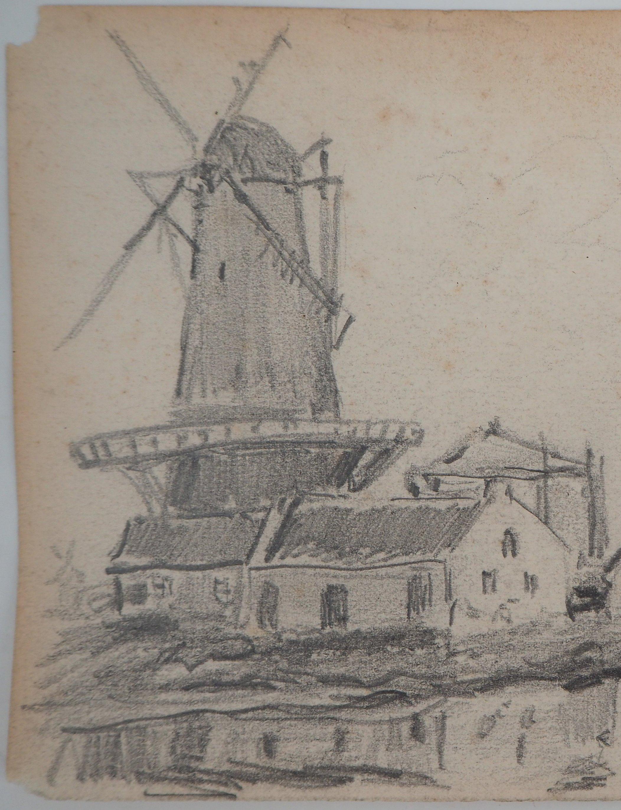 dutch windmill drawing