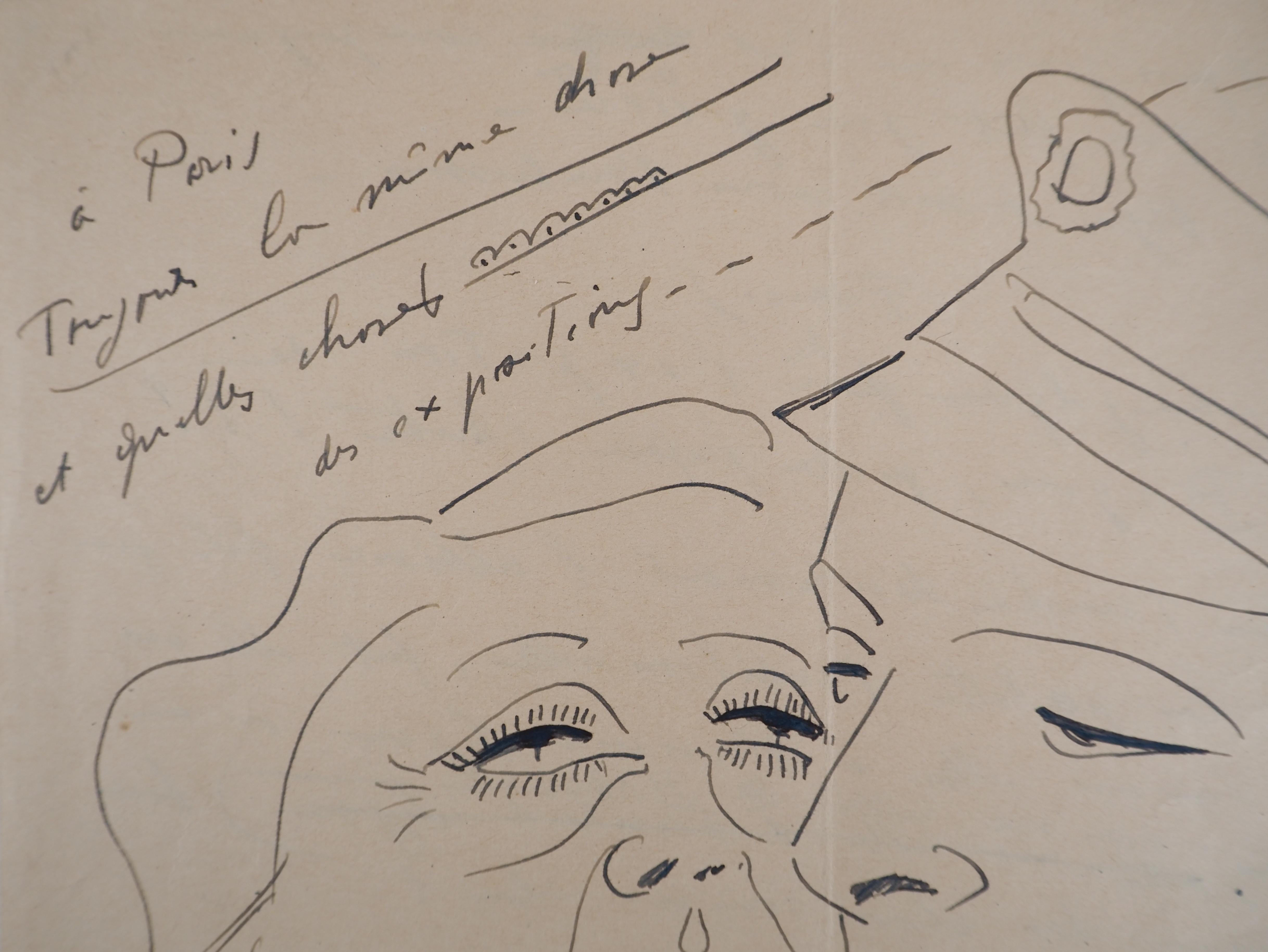 Couple, The Kiss - Original Tintenzeichnung, handsigniert 2