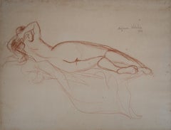 Lying Nude - Original drawing, Handsigned