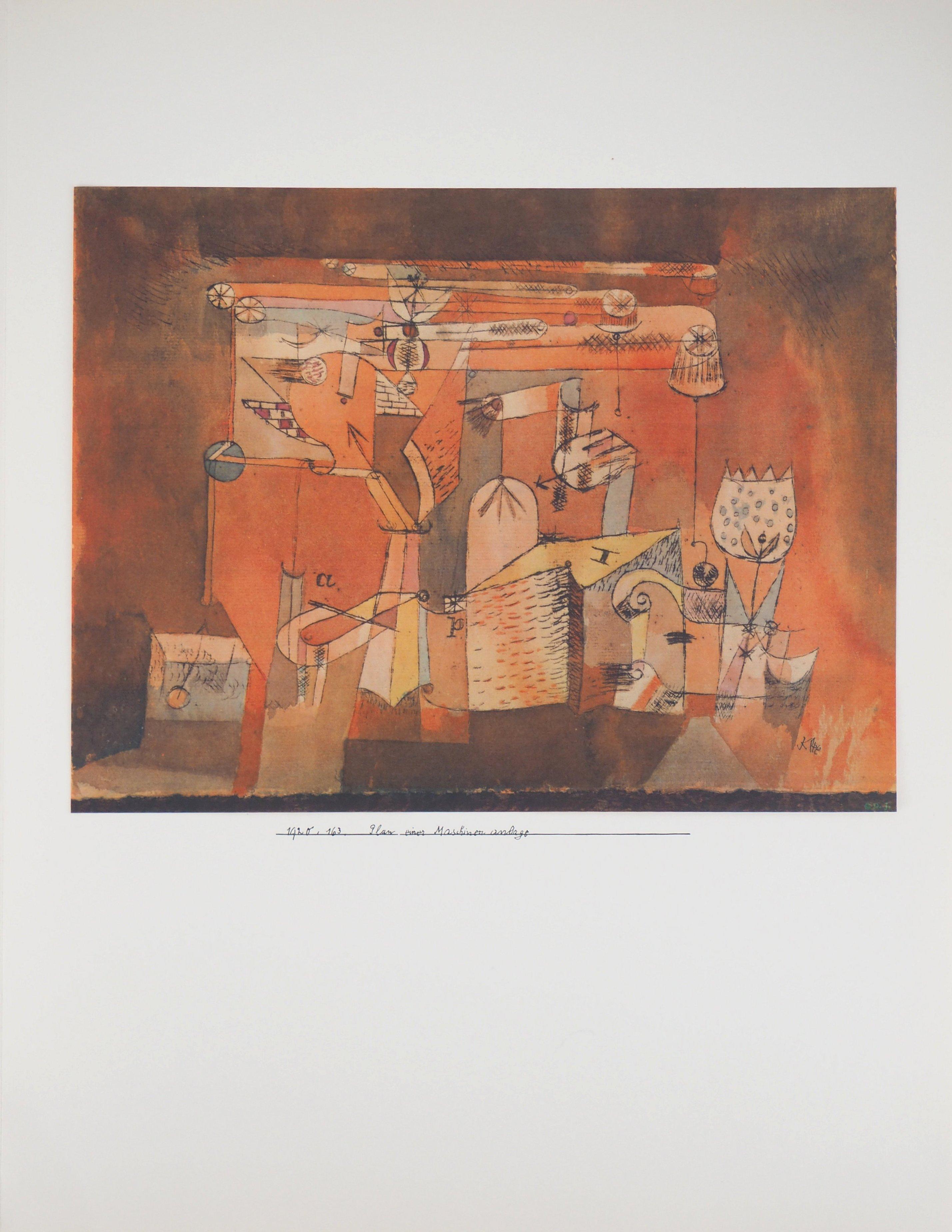 Mechanical Chaos - Lithograph and Stencil - Art by Paul Klee
