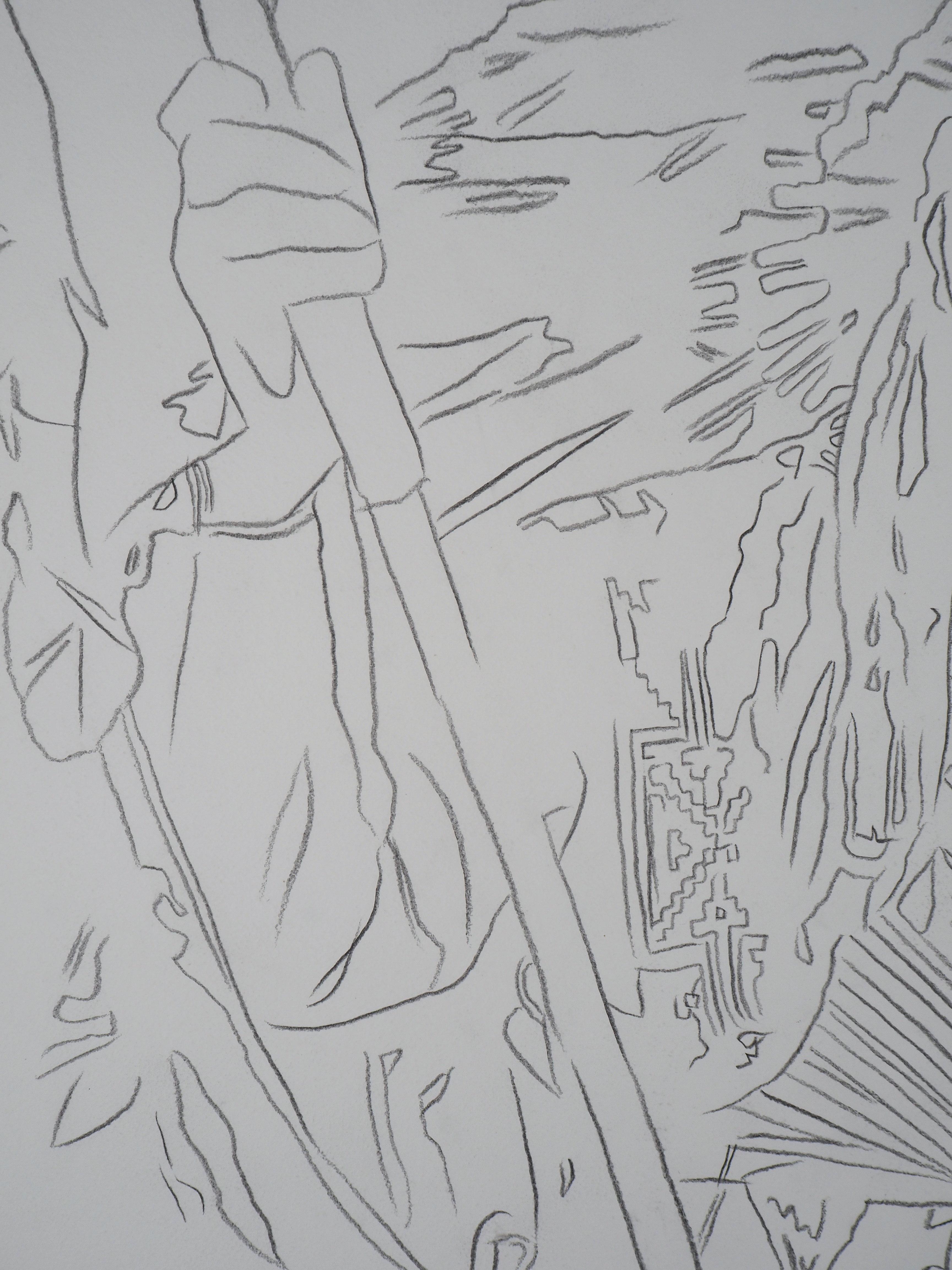Indiano: War Bonnet - Disegno originale a matita (Fondazione Warhol #73.001) 4