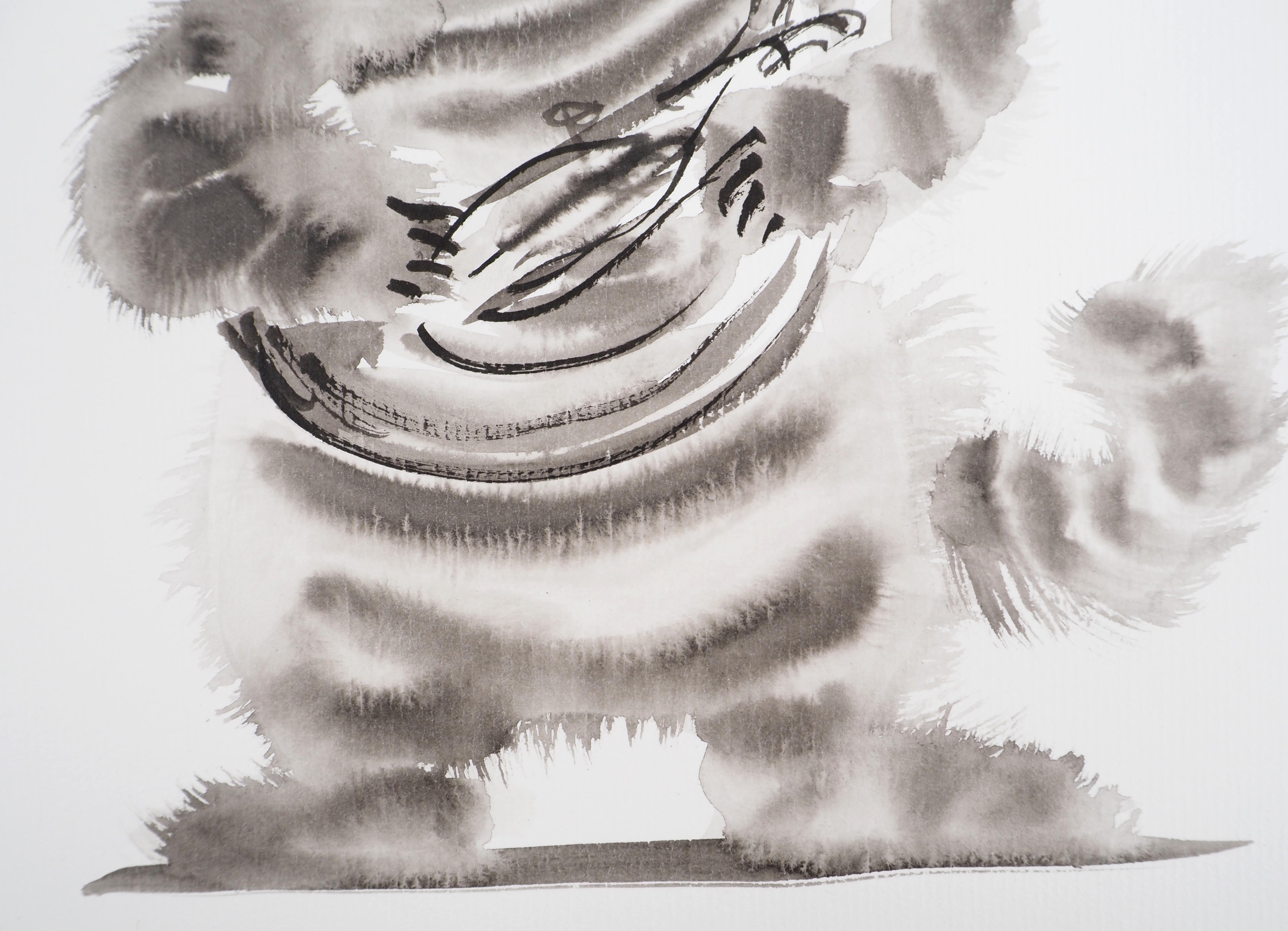 Laszlo TIBAY
Le musicien : Drôle de chat gris

Dessin original à l'encre de Chine et somptueux
Signé de la main
Portant le cachet de l'artiste
Sur carton léger 20 x 25cm (c. 7.8 x 9.8 inch)

Excellent état 