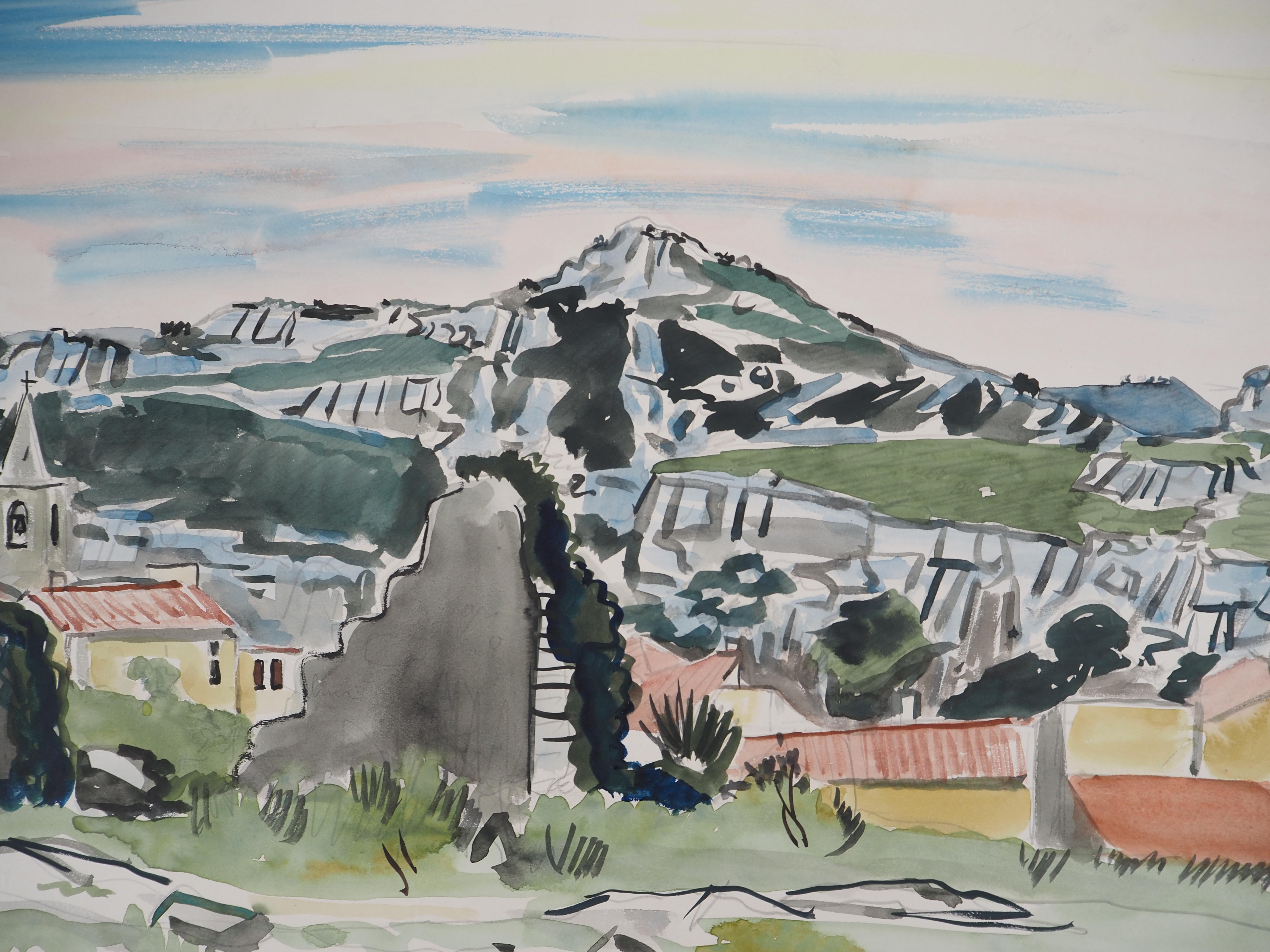Yves BRAYER
Provence : Small Village and Mountains

Original watercolor
Signed bottom right
On paper applied on board 40 x 53 cm (c. 16 x 21 inch)

PROVENANCE : Galerie Romanet (Paris), inventory number #158-285

Excellent condition