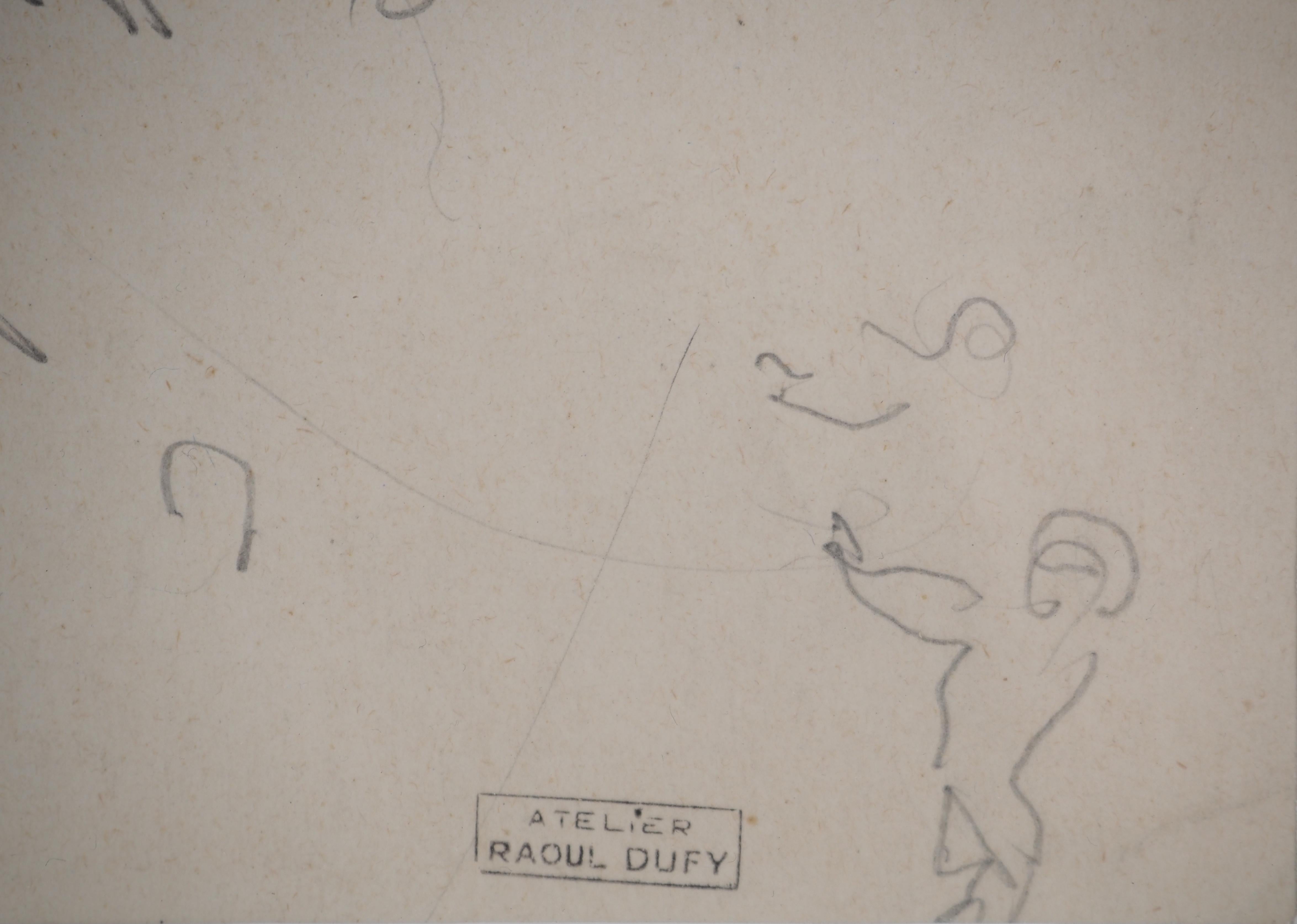 Normandy : Animated Beach and Sailboats - Original Pencil Drawing For Sale 4