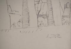 Roman Remains : Bridge in Provence - Original Ink Drawing, Signed
